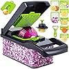 Fourteen Homes Vegetable Chopper with Container - Cheese Grater Hand Crank - Mandoline Slicer for Veggies, Onions, Fruit, Potatoes - Salad Chopper -14 in 1 Veggie Chopper