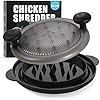 Pro Chicken Shredder 10.8 inch, Large Chicken Breast Shredder Tool Twist, Meat Shredder Machine with Widened Anti Slip Mat Fix, Chicken Grinder Suitable for Pork, Beef, Dishwasher (Translucent Black)