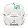 Elite Gourmet EGC-007## Rapid Egg Cooker, 7 Easy-To-Peel, Hard, Medium, Soft Boiled Eggs, Poacher, Omelet Maker, Auto Shut-Off, Alarm, 16-Recipe Booklet, White