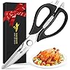 Kitchen Scissors All Purpose,Heavy Duty Kitchen Shears Come Apart, Stainless Steel Utility Scissors with Comfort Grip,Poultry Shears for Chicken,Meat,Fish,Food,Dishwash Safe (BLACK)