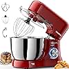 Honinst Stand Mixer，3-In-1 10-Speed 5.5QT Tilt-Head Food Mixer，Electric Mixer with Bowl, Dough Hook, Whisk and Beater，Kitchen Mixer for Baking, Cake and Most Home Cooks, Red