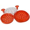 Chicken Shredder, Visible Meat Shredders Tool Twist with Separete Plate, Chicken Breast Shredder Machine, Ergonomic Handle, Anti-Slip Strip, BPA Free, Pork Beef Chicken (Lava Orange)