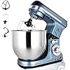 MURENKING Professional Stand Mixer, 6-Qt with Timer, MK37 500W 6-Speed Tilt-Head Food Electric Mixer Kitchen Machine,Plastic (Silver Blue)