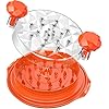 Chicken Shredder Large Chicken Shredder Tool Twist with Brush Ergonomic Handle Meat Shredder Stable Anti-Slip Meat Grinder BPA Free Dishwasher-safe Transparent Lid Orange