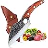 DRAGON RIOT Forged Boning Knife with Leather Sheath Huusk Japan Chef Knife Carbon Steel Meat Butcher Chef Knife Outdoor BBQ Knives for Kitchen Camping with Gift Box