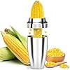 YYP Corn Cutter Peeler, Corn Cob Stripper with Cup [No Splatters or Mess], 304 Stainless Steel Corn on the Cob Remover Kitchen Tool, Corn Kernel Shucker Separator Slicer with Serrated Sharp Blade