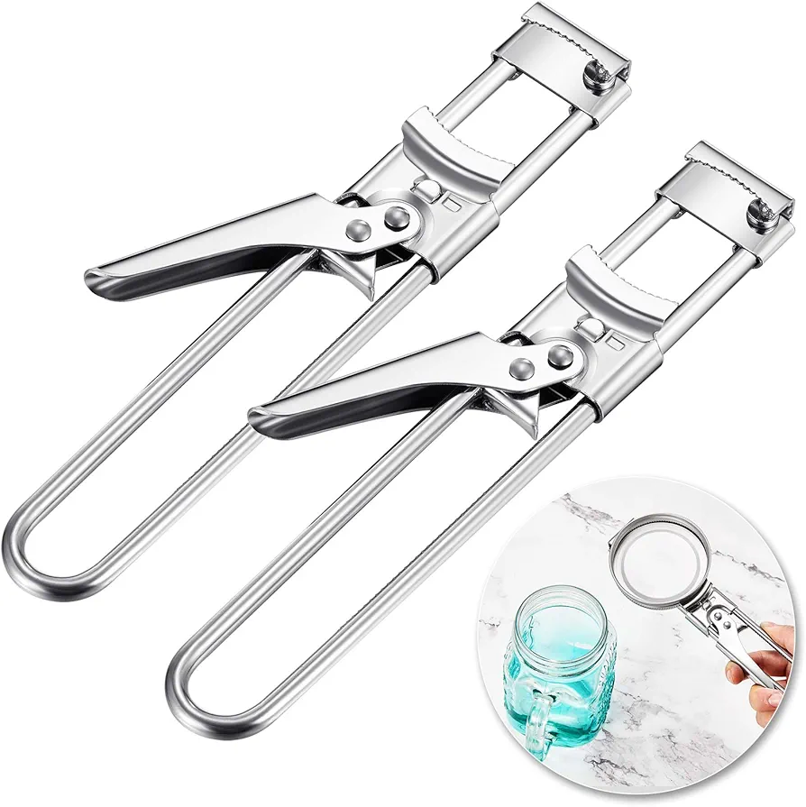 Master Opener Adjustable Jar and Bottle Opener Adjustable Multifunction Stainless Steel Can Opener Jar Lid Gripper Manual Jar Opener Kitchen Accessories for Weak Hands Seniors (2 Pieces)