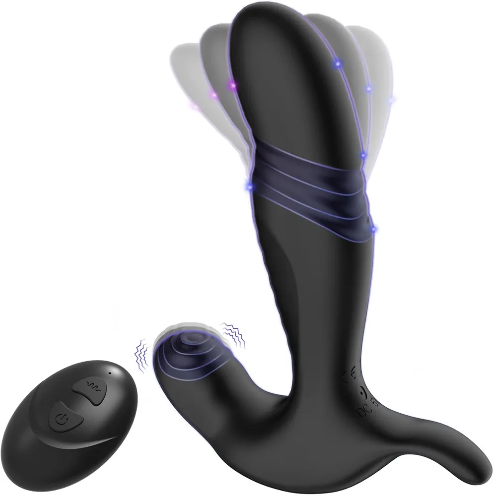 Prostate Massager,Anal Sex Toys, with 10 Vibration Modes for Male Pleasure, Remote Controlled Clitoris G Spot Stimulator Adult Sex Toys for Men Women Couples Hands-Free Play