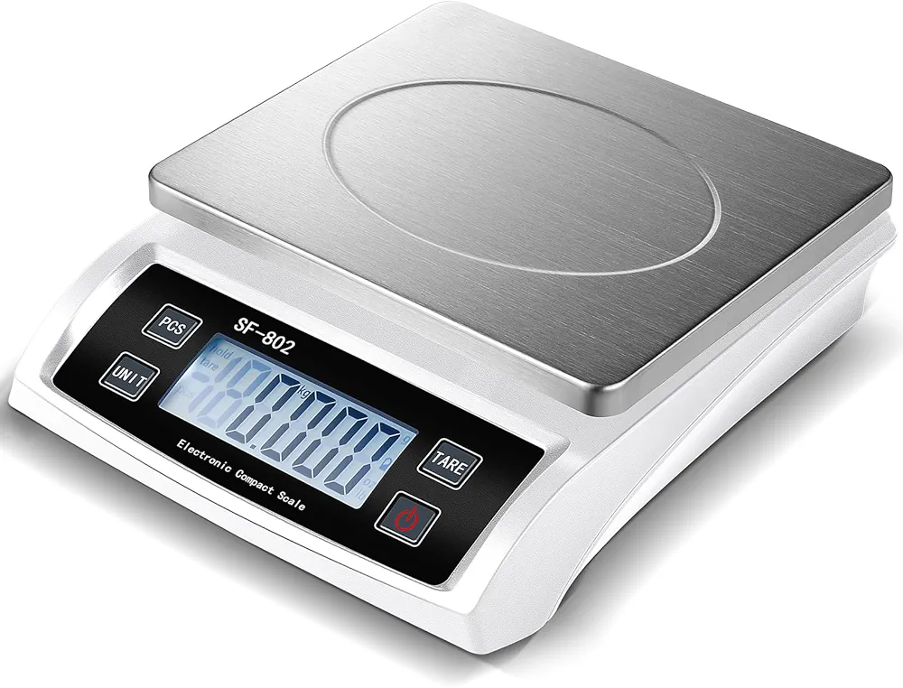 Large Digital Kitchen Scale 66LB 30kg Commercial Food Scales Stainless Bread Scale with LCD Display Commercial Counting Scales for Baking Cooking (Silver)