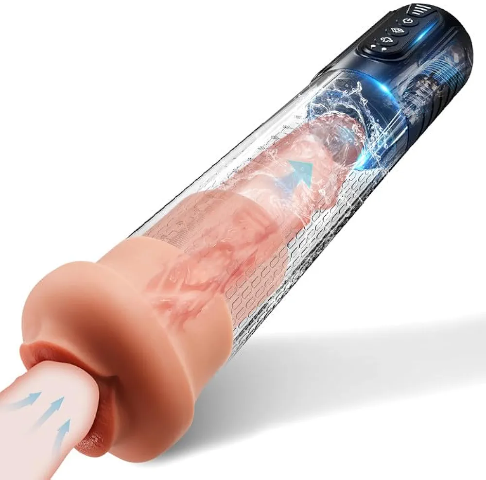 Waterproof Realistic Male Masturbator,Adult Sex Toys for Men,Sucking & Pumping Male Sex Toy, Premuim quiality Pocket Pussy Stroker, Follyee Penis Trainer Glans Stimulator Male Vibrator Penis Pump