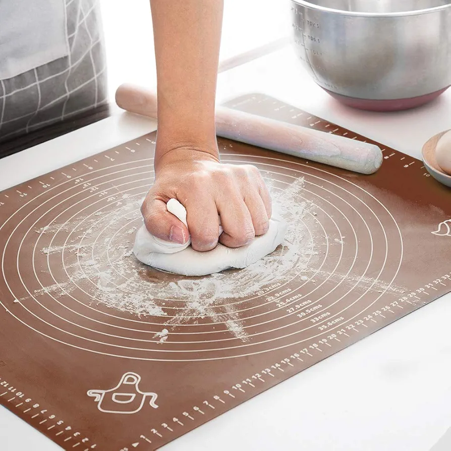 LIMNUO Silicone Baking Mat, Extra Thick Large Non Stick Pastry Mat Sheet for Dough Pie Crust Rolling Mats, Non-Stick and Anti-Slip, Dishwasher Safe