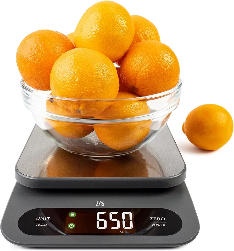 Greater Goods High Capacity Kitchen Scale - A Premium Food Scale, Weighs in Grams & Ounces w/a 22 Pound Capacity, Hi-Def LCD Screen and Stainless Steel Platform