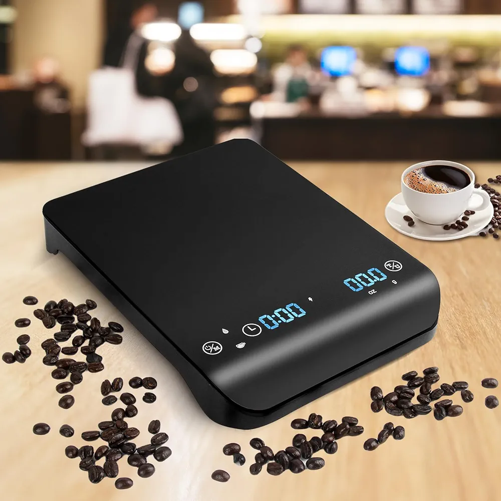 Mini Coffee Scale with Timer 3kg/0.1g, High Accurate Rechargeable Espresso Scale for Espresso, Pour-Over Coffee and Great French Press, with Automatic Timing