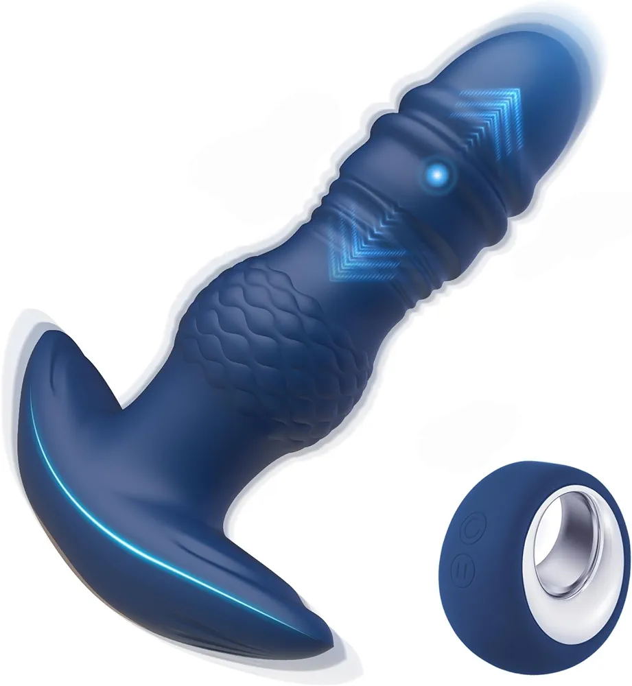 Anal Sex Toys Vibrators Butt Plug with Remote Control for Men Women,Prostate Massager with 7 Powerful Thrusting & Vibrating Modes Portable Waterproof Mini Vaginal Anal Massager Adult Sex Toys