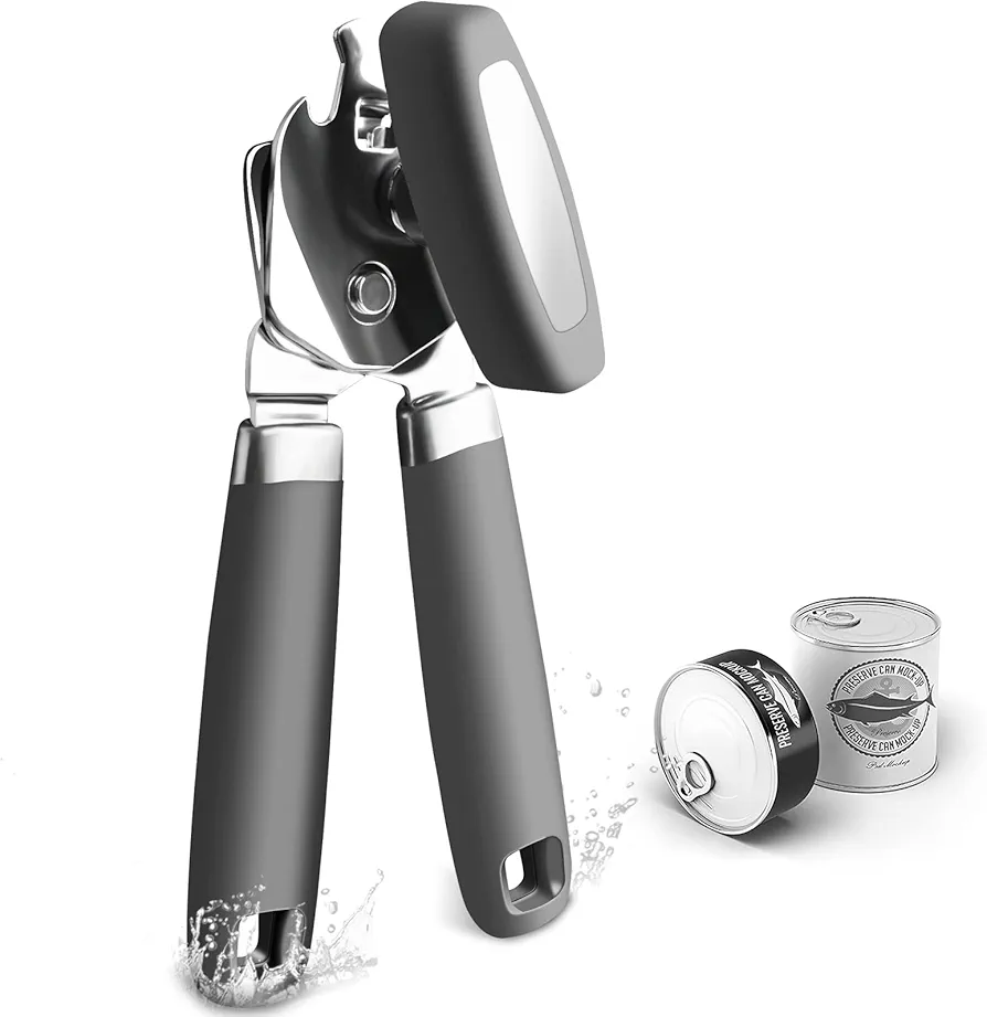 Can Opener,Professional 3-In-1 Multifunctional Manual Can Openers Bottle Opener,Kitchen Durable Stainless Steel Heavy Duty Can Opener Smooth Edge for Kitchen Seniors Friendly