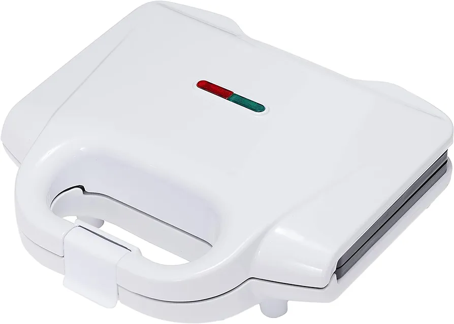 Amazon Basics Waffle Maker 2-Slices White with Non-stick coating and Easy to Clean, 700W