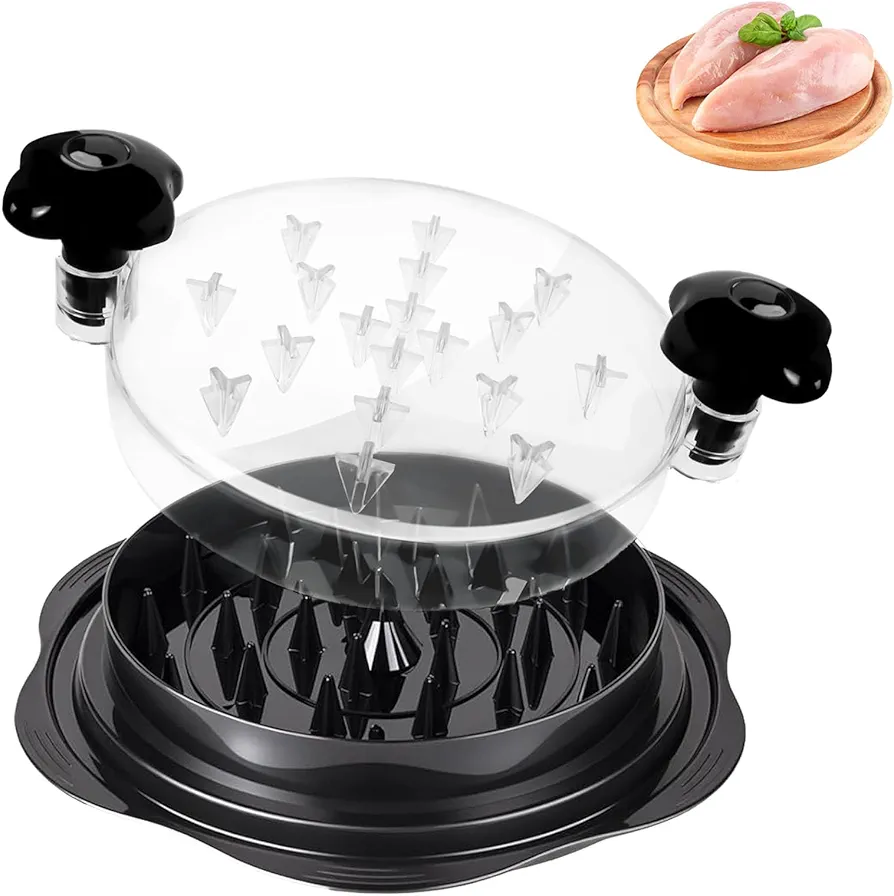 Chicken Breast Shredder,Chicken Shredder Tool Twist,9.85" Clear Lid Large Hand Held Twist Meat Grinder, Non-Slip, Dishwasher Safe,Suitable for all kinds of Cooked Meat and Salad