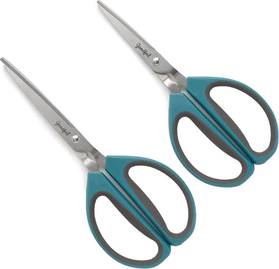 Goodful All Purpose Kitchen Shears, Heavy Duty Stainless Steel Scissors, Comfort Grip, Micro-Serrated