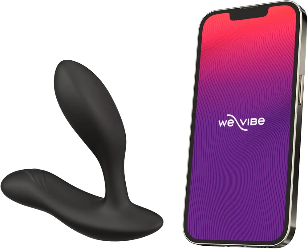 We-Vibe Vector+ Vibrating Butt Plug Adult Sex Toy | Silicone Perineum & Prostate Massager Male Sex Toy | Long Distance App & Remote Control Anal Vibrator | 10 Modes Anal Plug for Couples | Black