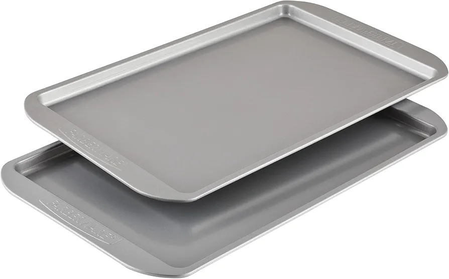 Farberware Nonstick Bakeware Set, Nonstick Cookie Sheets / Baking Sheets - 2 Piece, Gray