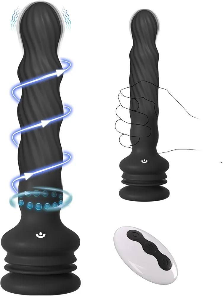 Anal Male Adult Sex Toys - Wriggling Rotating Vibrating Prostate Massager Anal Butt Plug Sex Toy for Men Women Couples, Porinda Remote Control Anal Dildo Vibrator with Suction Cup, 7 Modes Anal Beads