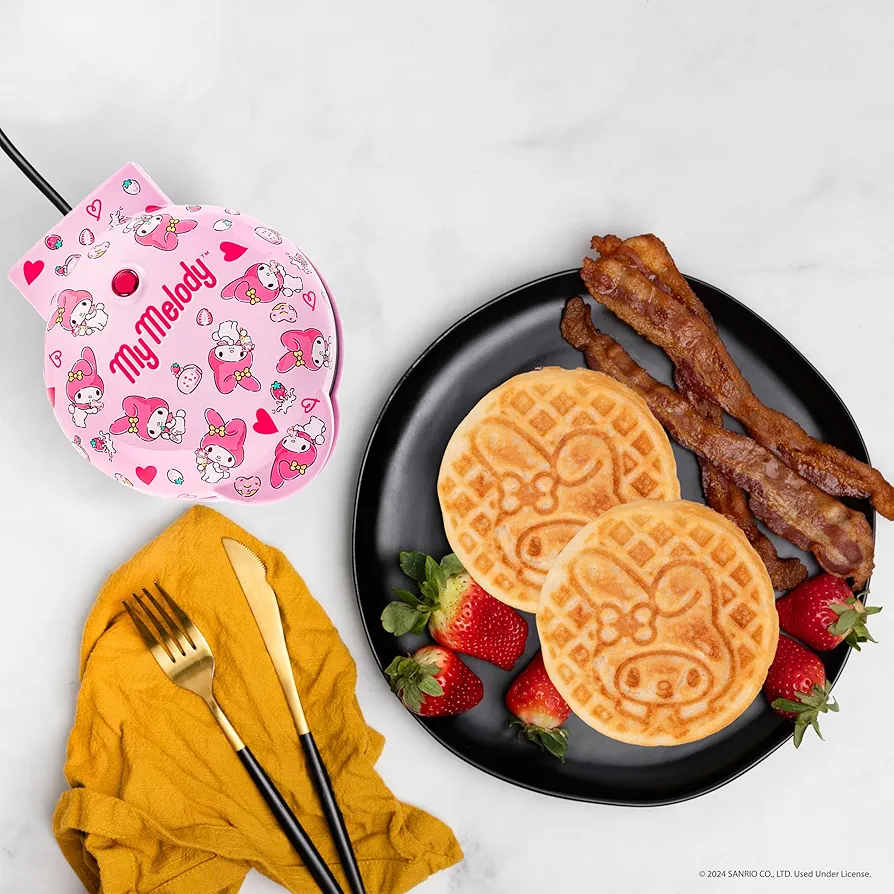 Uncanny Brands Hello Kitty My Melody Mini Waffle Maker - Cook With Your Favorite Bunny Character