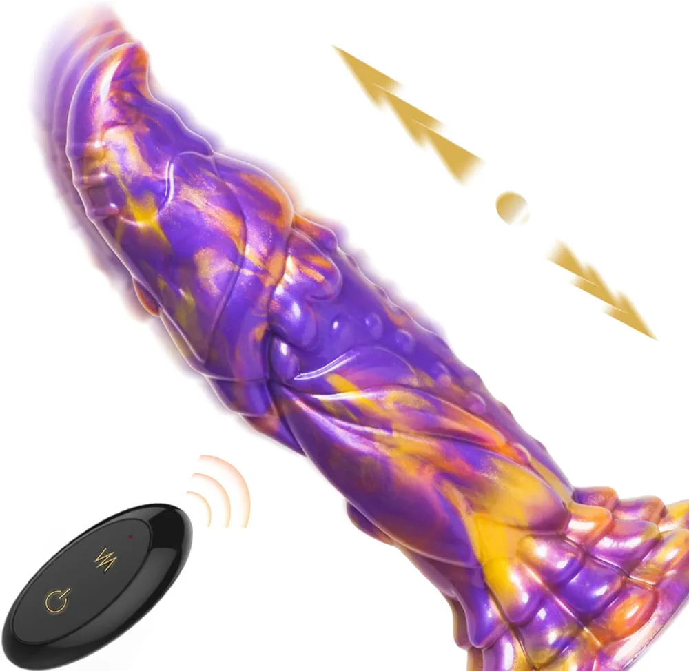 Fast Thrusting Dildo Vibrator Sex Toy - 9'' Long 2.1'' Wide Thick Monster Dildo with Remote Control,G-spot Clitoral Anal Stimulator Male Prostate Massager,Female Big Vibrate Dildo with 5*10 Game Modes