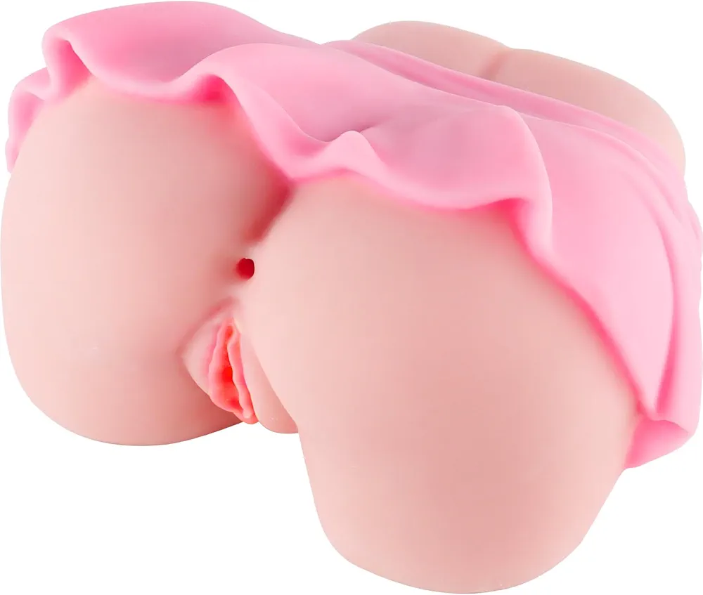 Pocket Pussies Male Sex Toys for Men,2 in 1 Sex Doll with Pink Skirt 3D Pussy and Ass Realistic Male Masturbator,Bubble Butt Pussy Separated Holes Vagina Adult Toys for Mens Sex Pleasure