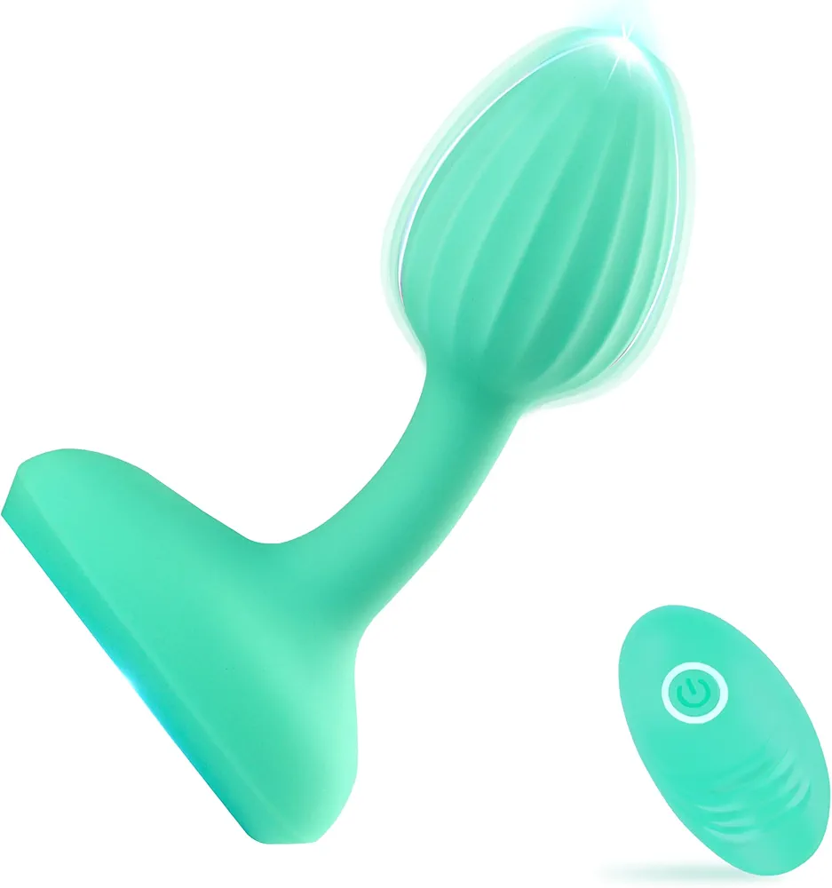 Vibrating Butt Plug Anal Vibrator G Spot Prostate Massager Sex Toys Clitoral Stimulator Dildo,Penis Anal Plug Remote Control 10 Vibration Modes,Mini Vaginal Massager for Women and Couples (Green)