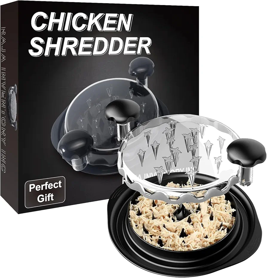 Chicken Shredder, Expert Meat Shredder Tool Twist, Clear Lid, Adjustable Handle, Meat Shredder, Dishwasher Safe, Chicken Breast