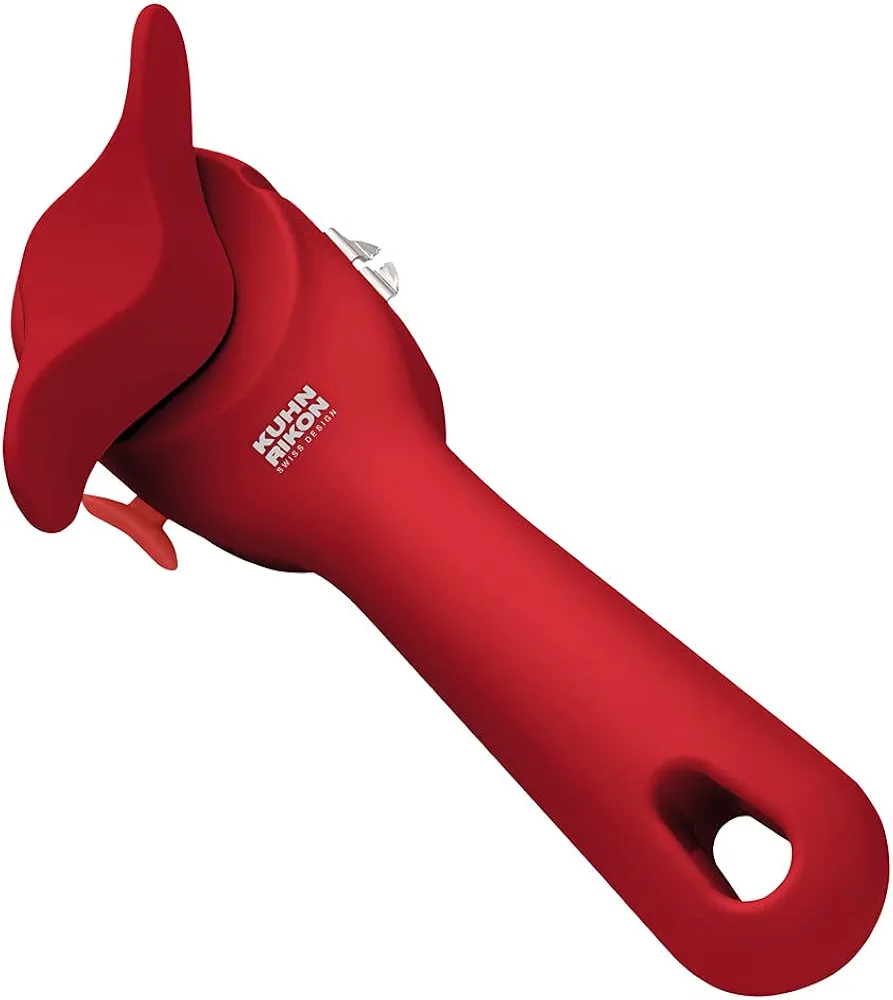 Kuhn Rikon Auto Safety LidLifter/Can Opener with Ring-Pull, 8 x 2.5 x 2.75 inches, Red