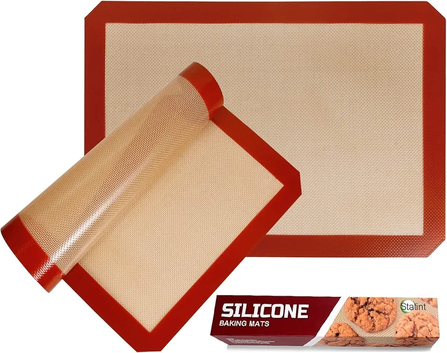 STATINT Non-Stick Silicone Baking Mat, Premium Food Safe - Pack of 2, for Cookie Oven Reusable Mat, 16.5" x 11.6"