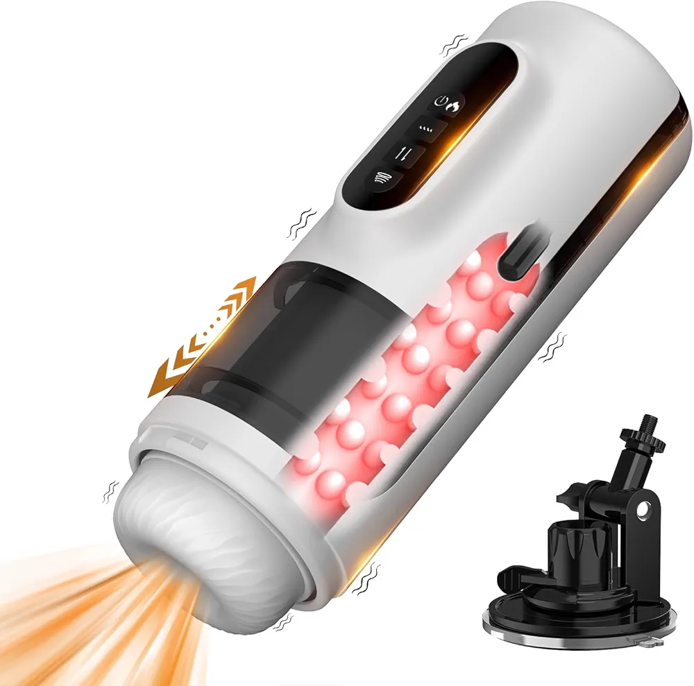 Blowjobsex Machine For Men 6 In 1 Automatic Male Sex Toy Mens Masturbator with 10 Vibration & 5 Sucking & 5 Thrusting & Heating & Voice & Hands Free Wall Mount Electric 3D Textrued Pocket Pussy Sleeve