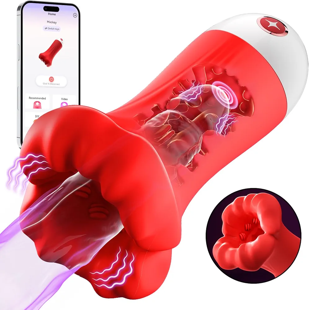 Male Masturbator Sex Toys for Men - 4IN1 Penis Vibrator Pocket Pussy Pump with 9 Training Stroker Modes & App Remote Control & 4.98’’ Deep Blowjob, Male Adult Sex Toy for Gay Men Women Couple