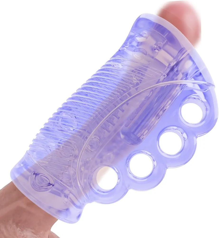 Male Masturbator Adult Sex Toy - Portable Transparent Pocket Pussy Stroker with Vagina Textured Oral Sex Massager TPE Masturbation Sleeve for Man(Blue)