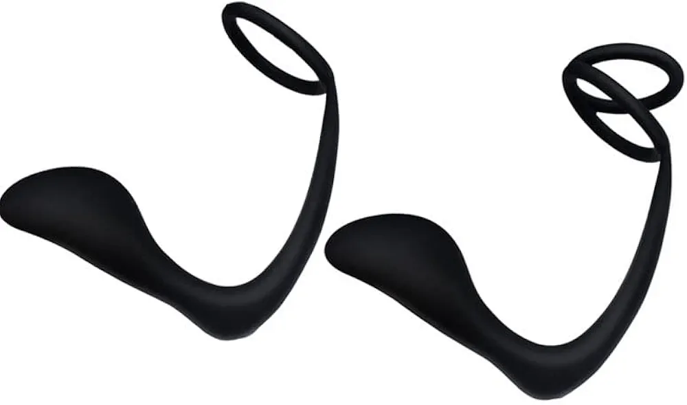 Invisible Wear Soft Silicone G-spot Prostate Anal Massager Masturbator Orgasm Restraints Penis Rings. Tease Sexuales para Thrusting Training Double Stimulator Gay Sex Toy Men Male (Double Lap)