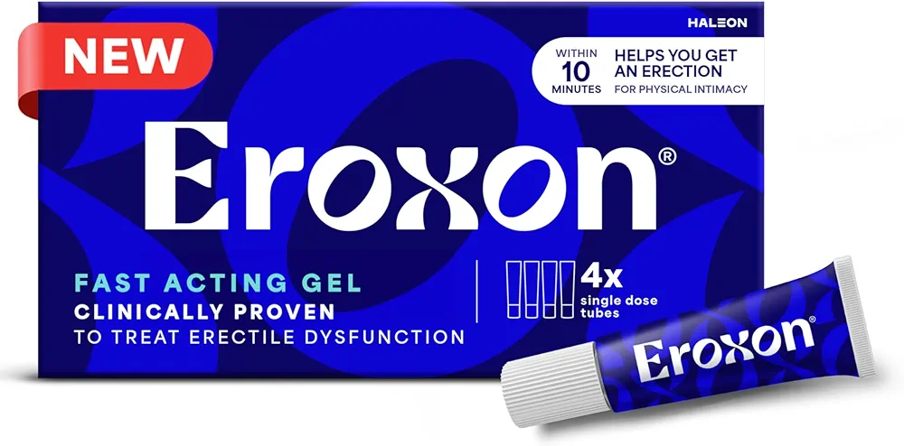 Erectile Dysfunction Treatment Gel, New Clinically Proven Topical Gel, Helps Get an Erection Within 10 Minutes, 4 Single Use Tubes