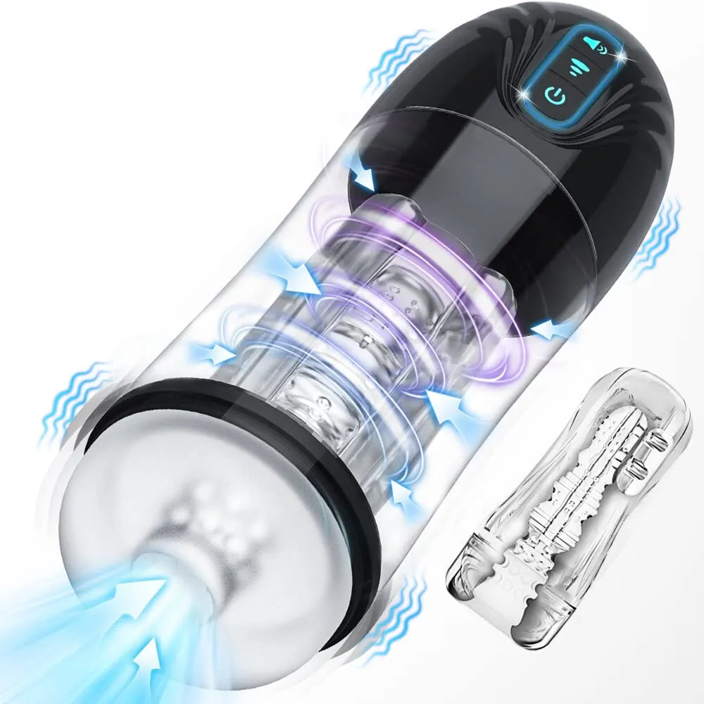 Custom Automatic Sucking Male Masturbators Cup Penis Pump for Men's Sex Pleasure, Yukzen Vibrating Hands Free Adult Sex Toy Machine Stroker, Pocket Pussy Realistic