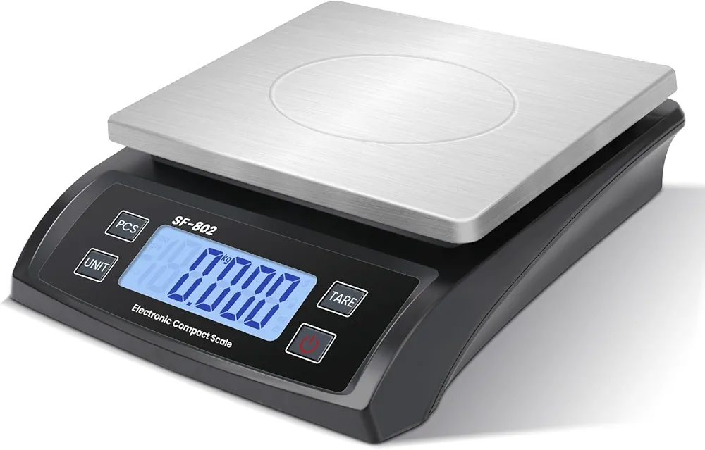 Digital Kitchen Scale 30kg/66lb Large Food Scale for Baking Cooking Stainless Bread Scale with LCD Display Counting Scales for Commercial (Color : Stainless Black)