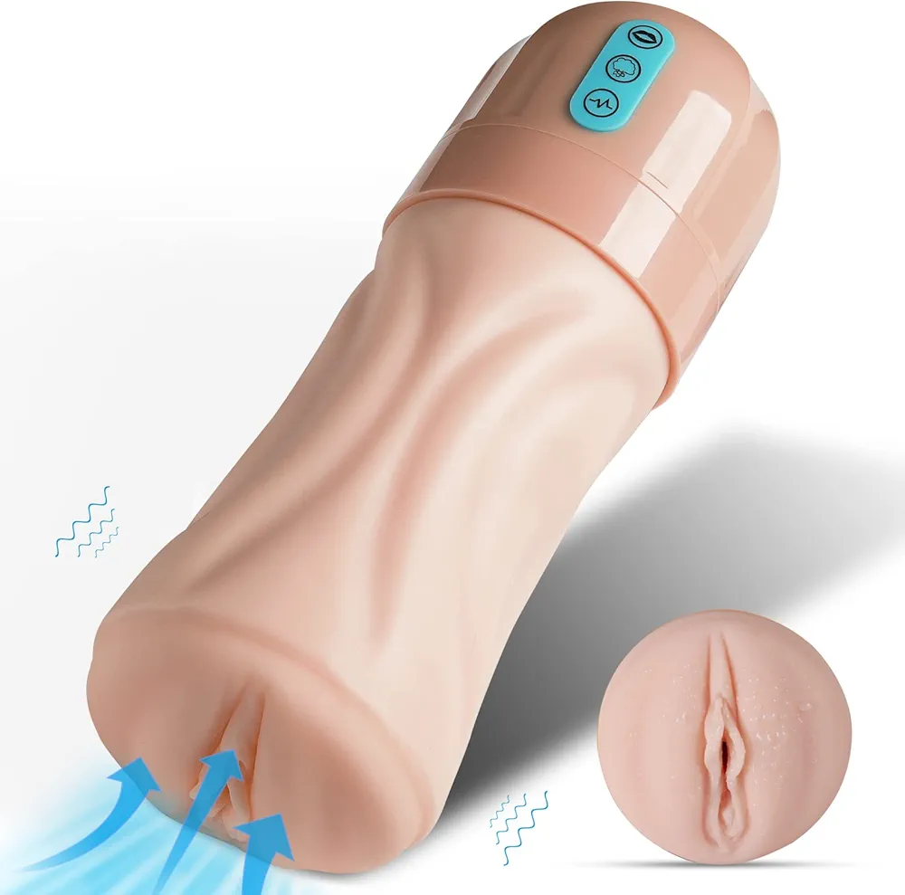 Automatic Male Masturbators - Sex Toys Men Stroker Pocket Pussy Penis Pump with 5 Sucking 10 Vibrating Hands Free Male Masturbators Cup Realistic Vagina Adult Sex Toys for Men Masturbation Machine