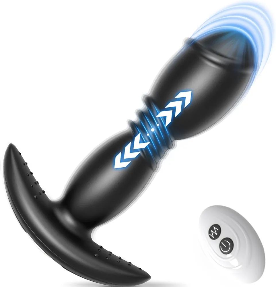 Anal Butt Plug Anal Plugs Sexy Toys, Remote Control Vibrating Butt Plug G Spot Vibrator, Anal Plug Vibrator with 7 Vibrating & Thrusting Modes Prostate Massager Stimulator for Male and Female