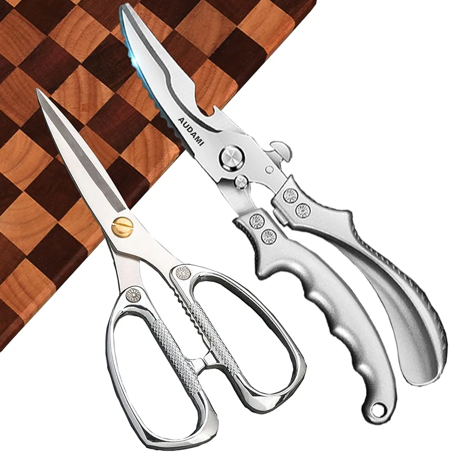 Kitchen Shears 2 Pack,Kitchen Scissors All Purpose Heavy Duty Scissors for Food Scissors,Stainless Steel Utility Scissors Dishwasher Safe,Poultry Shears Heavy Duty Meat Scissors,Cooking Scissors