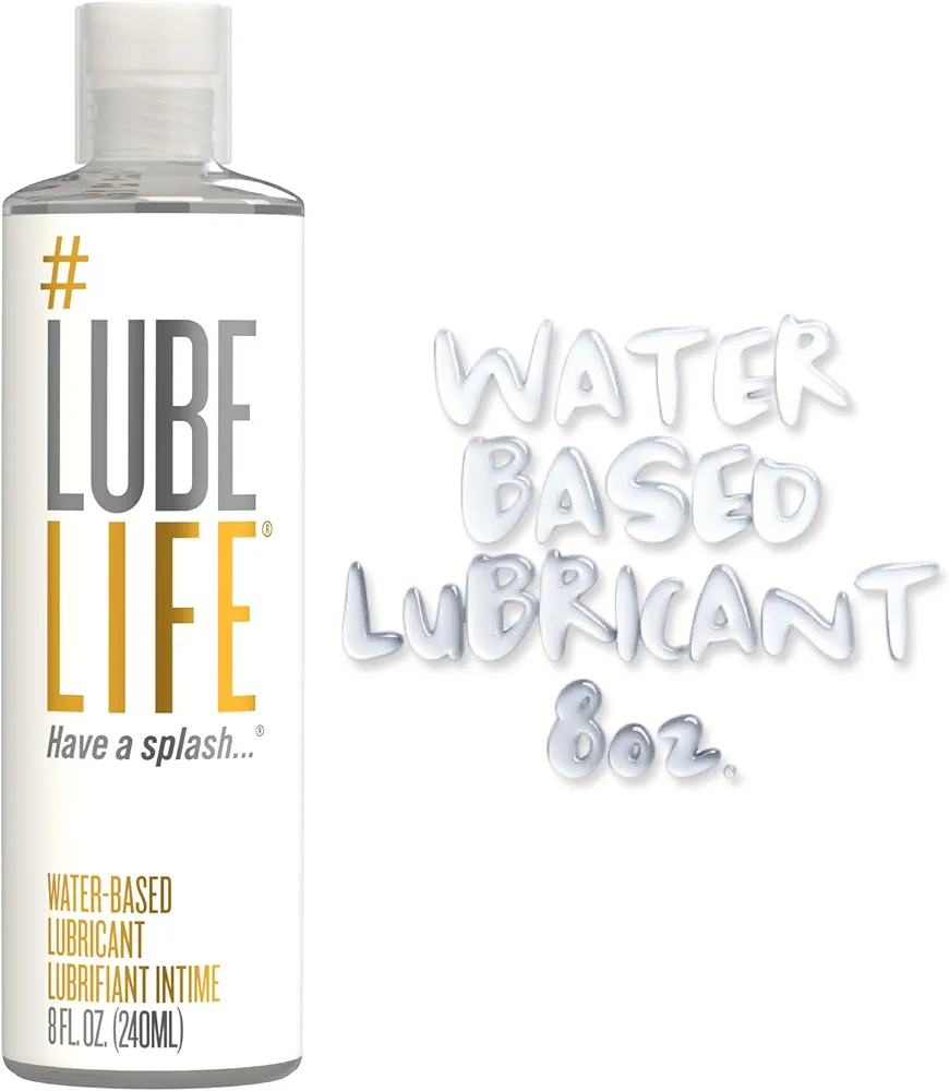 Lube Life Water-Based Personal Lubricant, Lube for Men, Women and Couples, Non-Staining, 8 Fl Oz