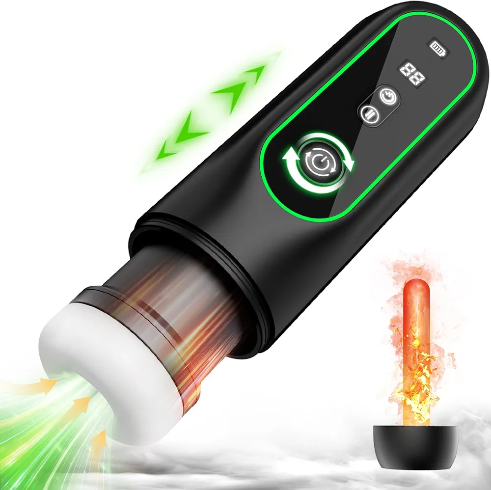 Automatic Male Masturbator Sex Toys for Men, Sucking & High-Speed Thrusting & Vibration & Heating Masturbation, Electric Pocket Pussy Stroker with LCD Display Penis Pump, Adult Toy Sex Blowjob Machine