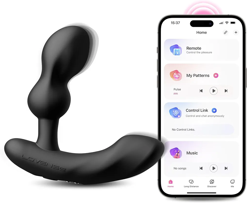 LOVENSE Edge 2 Prostate Massager Vibrator Sex Toys for Men, APP Remote Control Vibrating Butt Plug with Powerful Vibrations Adult Sex Toys & Games for Beginner Advanced Player