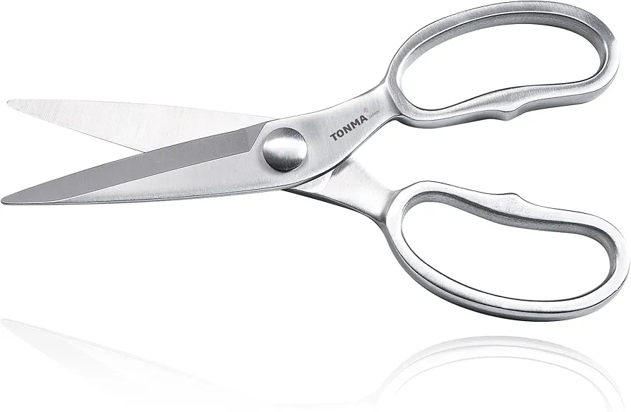 Kitchen Scissors All Purpose [Made in Japan], Japanese Solid All Stainless Steel Cooking Kitchen Shears Heavy Duty with Micro Serrated, Multipurpose Sharp Food & Herb Scissors Dishwasher Safe