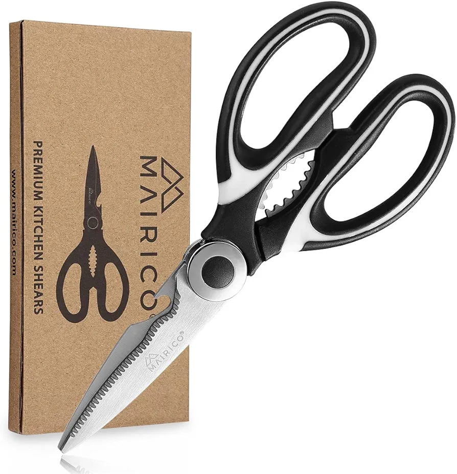 Ultra Sharp Premium Heavy Duty Kitchen Shears- Ultimate Heavy Duty Scissors for Cutting Chicken, Poultry, Fish, Meat and Poultry Bones Black Blue