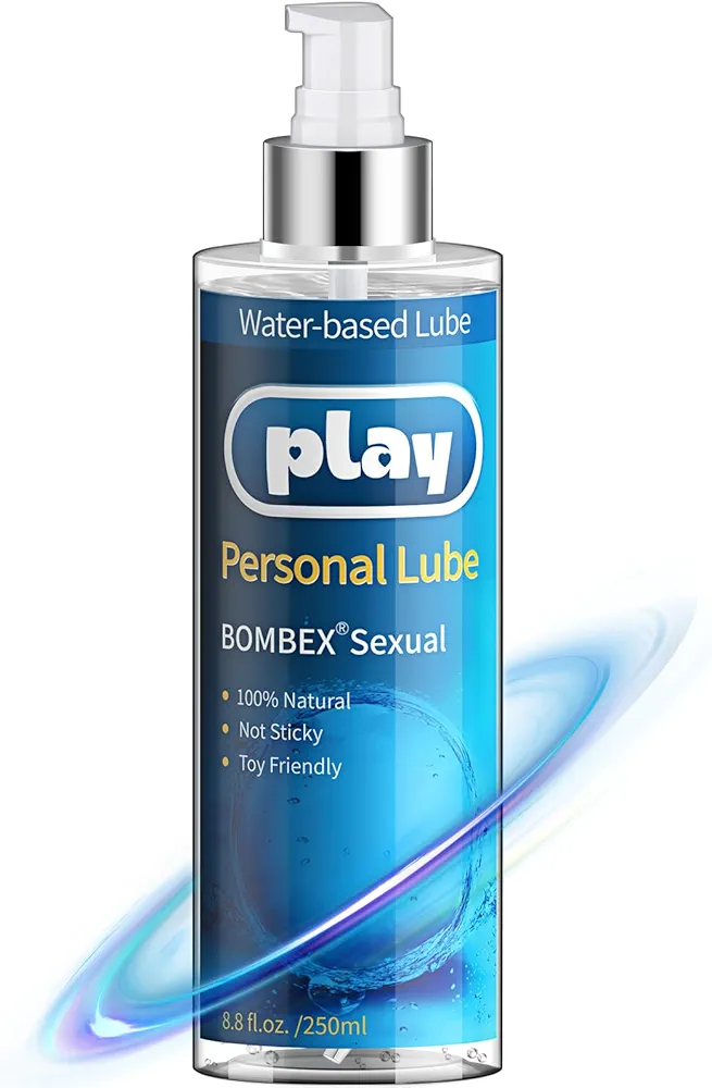 BOMBEX Water Based Lube - Personal Lubricant, Natural Lubricants for Women,Men,Couples,Chemical Free,Silky Smooth,Non-Staining,Condom & Toys Safe,Long-Lasting Liquid Lube,8 Fl Oz