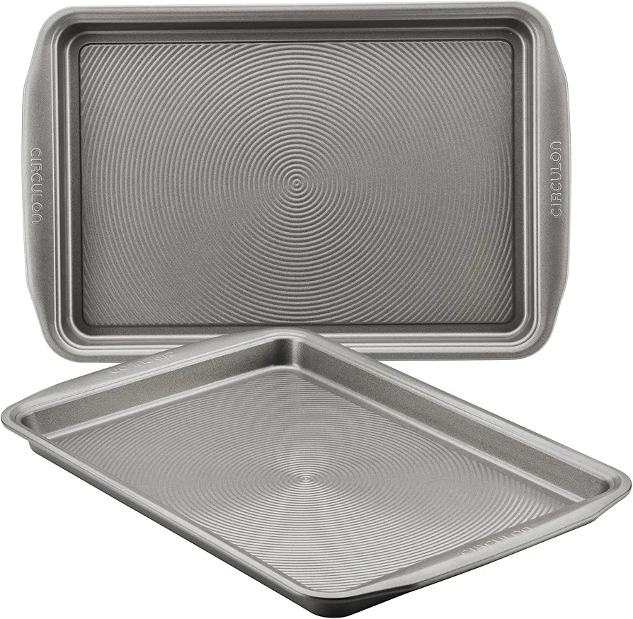 Circulon Nonstick Bakeware Set, Nonstick Cookie Sheet / Baking Sheet - 2 Piece, Gray