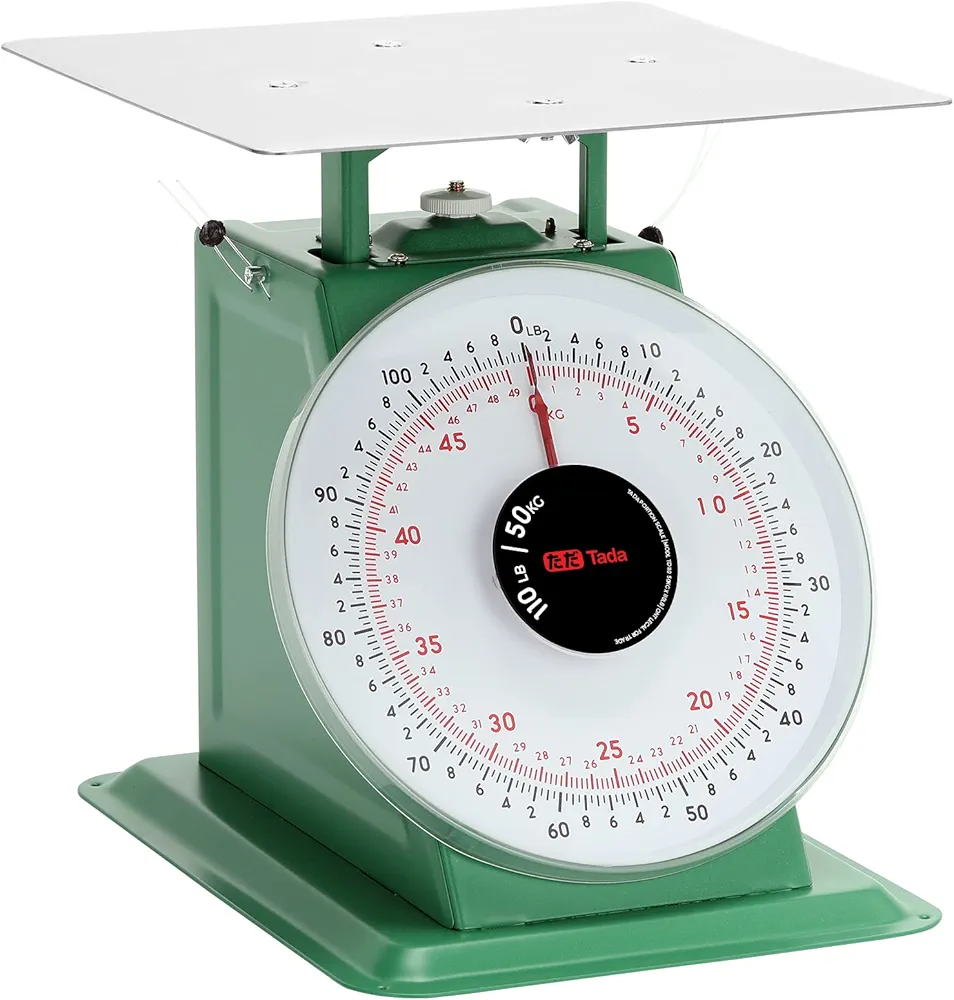 Tada 110-LBS Heavy Duty Portion-Control Mechanical Kitchen and Food Scale Industrial Dial Scale with Stainless Steel Platform